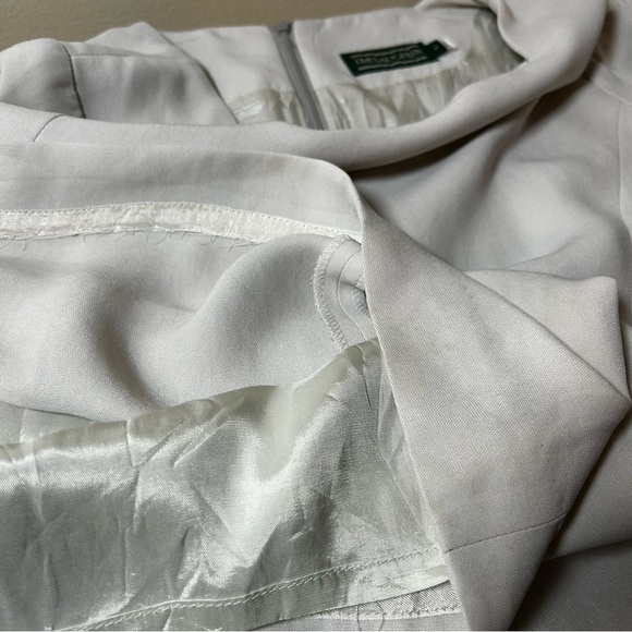 J Mclaughlin midi Bejeweled sleeves Cream Colored Dress Size 10 made in USA - Picture 11 of 13